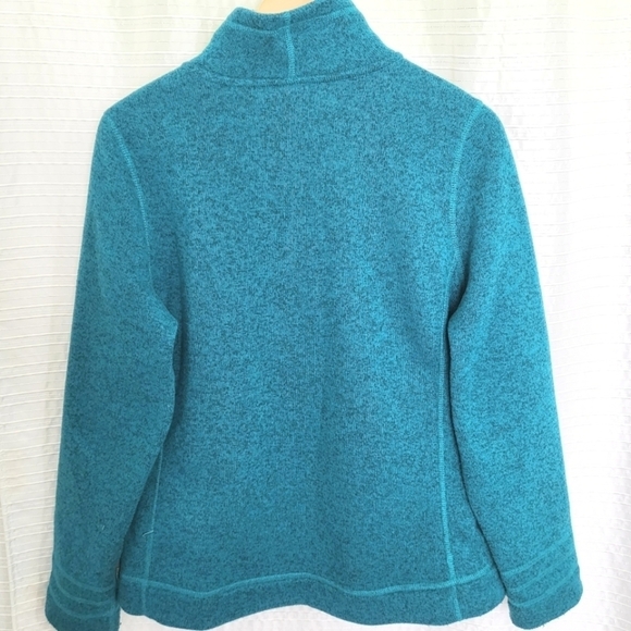 North Face Knit Style Fleece Jacket Crescent Sunset Full Zip Teal Women's M/L - Picture 2 of 12